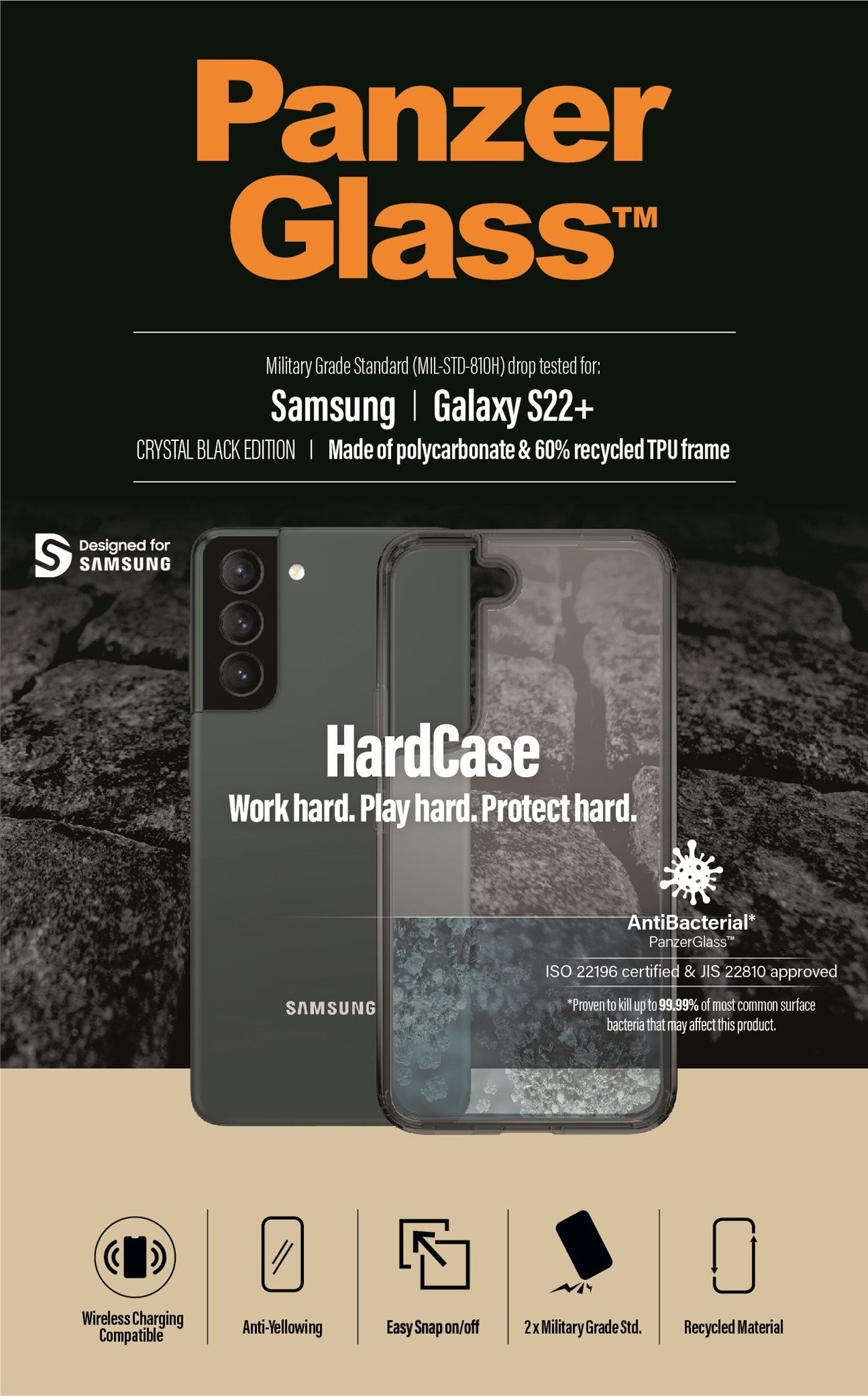PanzerGlass® HardCase Samsung Galaxy S22+ - Smokey Black